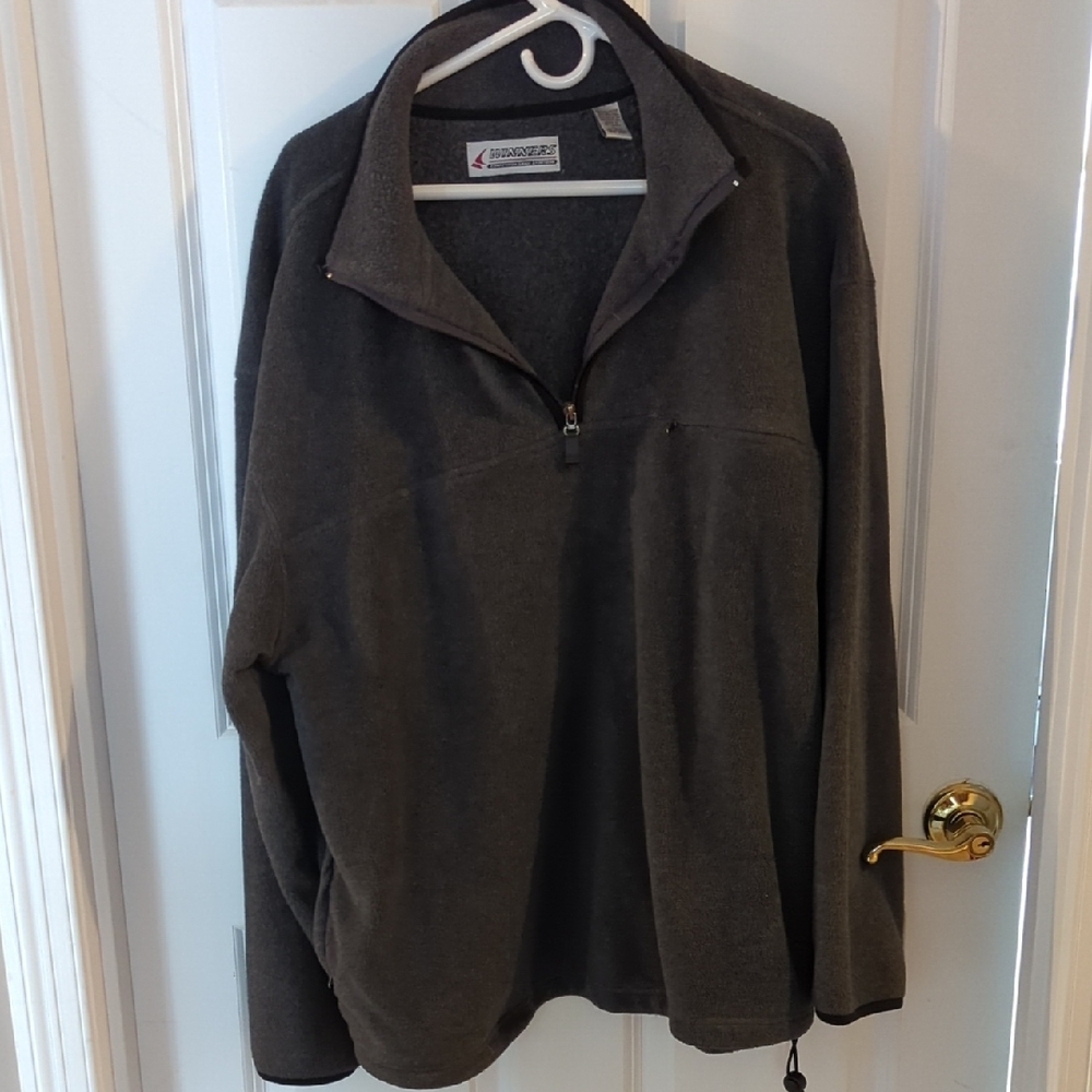 Gray Zip Up Sweater with Stand-Up Collar